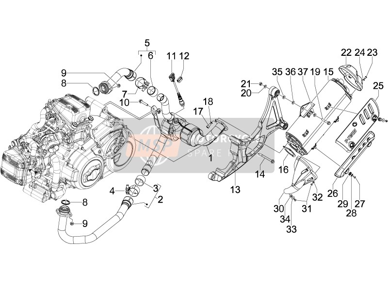 Gilera GP 800 2008 Silencer for a 2008 Gilera GP 800