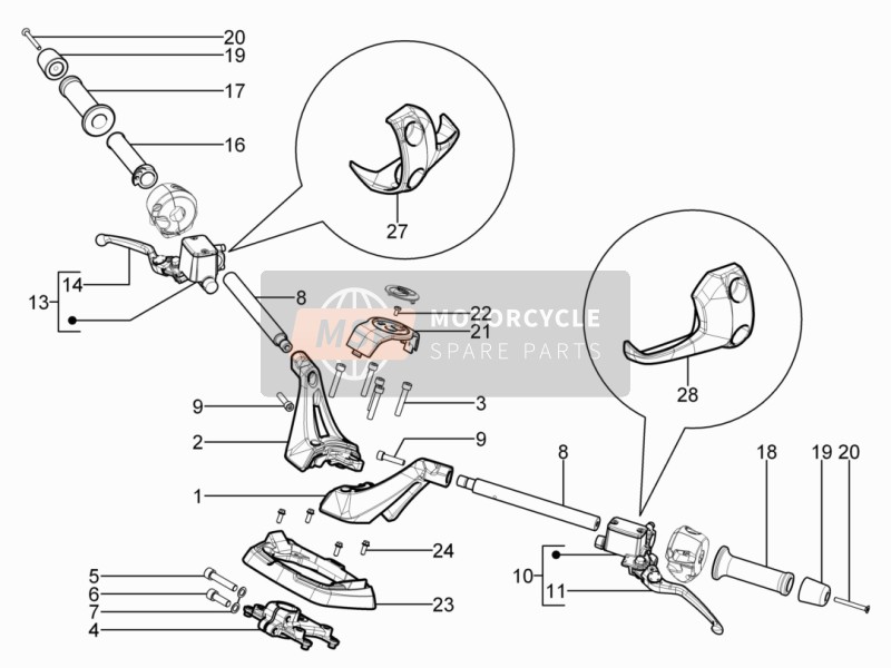 653169, Handlebar Lower Frame, Piaggio, 0