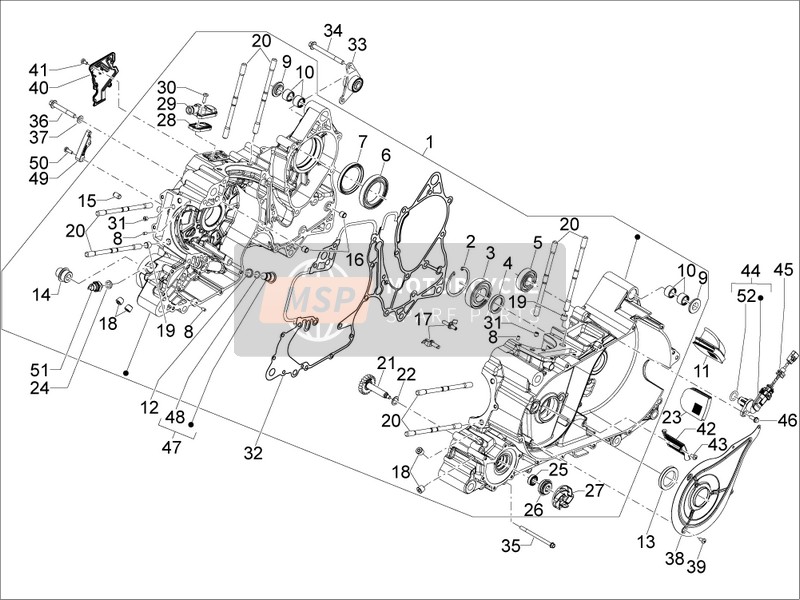 Gilera GP 800 2011 Crankcase for a 2011 Gilera GP 800