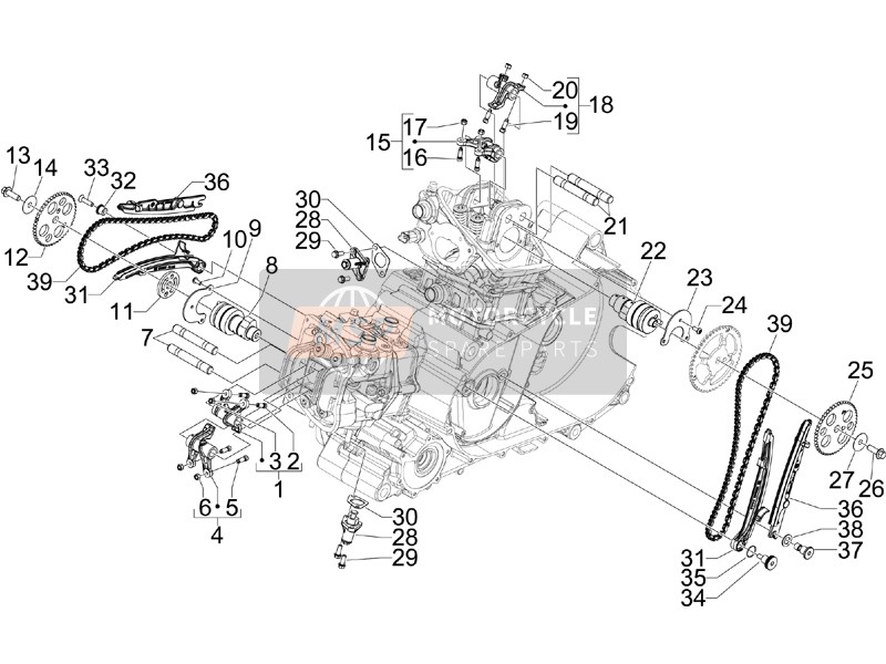 Gilera GP 800 2010 Unità di supporto per leve oscillanti per un 2010 Gilera GP 800