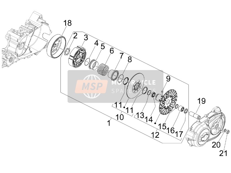 Gilera GP 800 2009 Driven Pulley for a 2009 Gilera GP 800