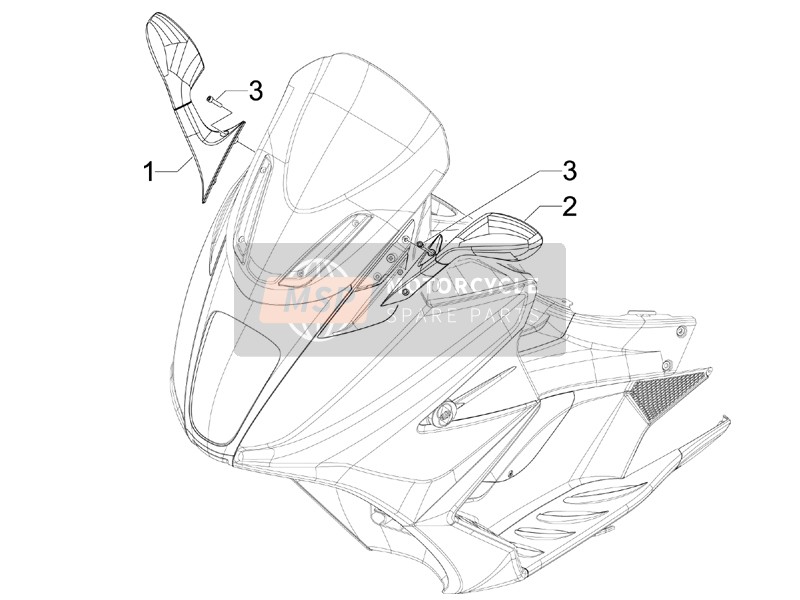 Gilera GP 800 2011 Miroir de conduite/s pour un 2011 Gilera GP 800