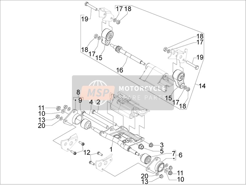 Gilera GP 800 2009 Schwinge für ein 2009 Gilera GP 800