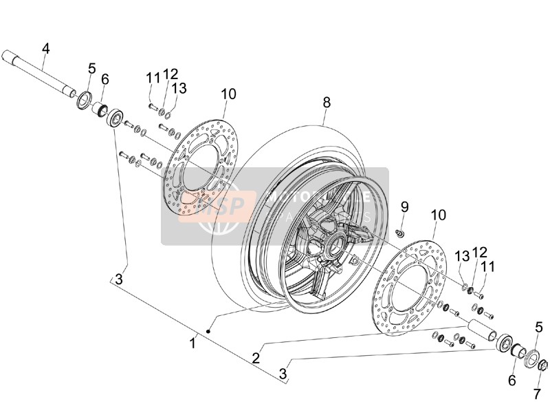 Gilera GP 800 2010 Ruota anteriore per un 2010 Gilera GP 800