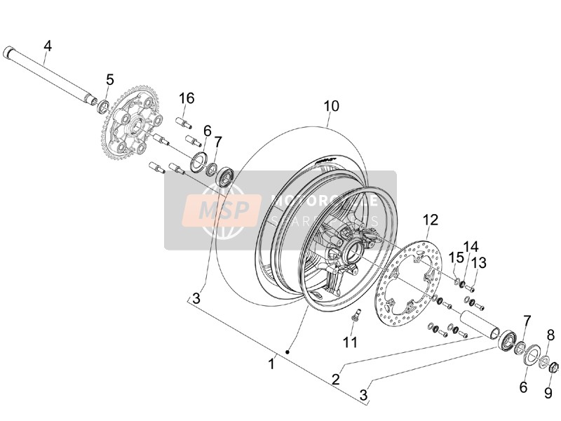 666801, Hinterrad, Piaggio, 0