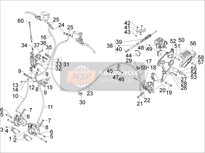 Gilera GP 800 2009 Bremsleitungen - Bremssättel für ein 2009 Gilera GP 800