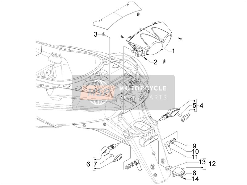 Gilera GP 800 2011 Rear Headlamps - Turn Signal Lamps for a 2011 Gilera GP 800