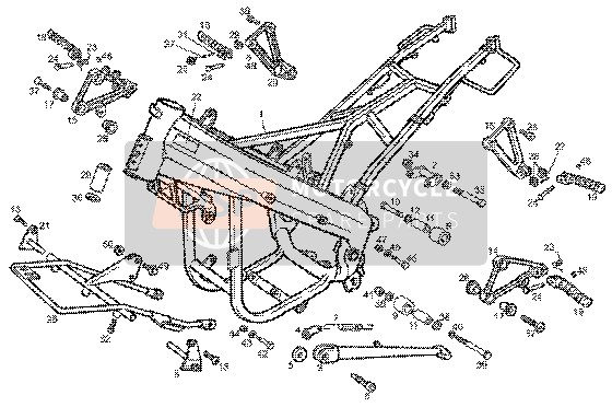 Gilera GPR 50 2000 Chassis-Ständer Mitte für ein 2000 Gilera GPR 50