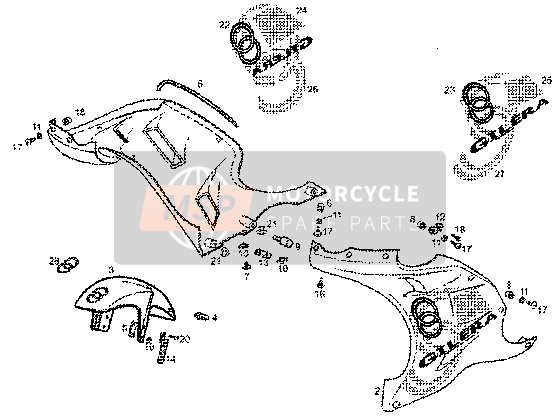 Gilera GPR 50 2005 Coperture laterali per un 2005 Gilera GPR 50