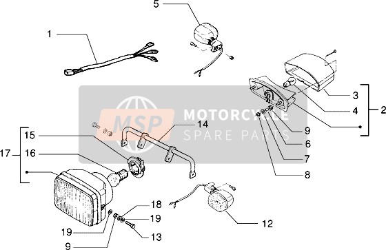 Gilera GSM 2002 Faros y luces direccionales para un 2002 Gilera GSM