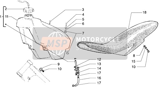 Gilera GSM 2004 Carro armato-Sella per un 2004 Gilera GSM