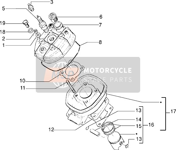 Gilera H@K 1999 Tête-Cylindre-Piston pour un 1999 Gilera H@K