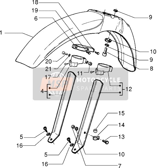 Gilera H@K 1998 Front Mudguard for a 1998 Gilera H@K