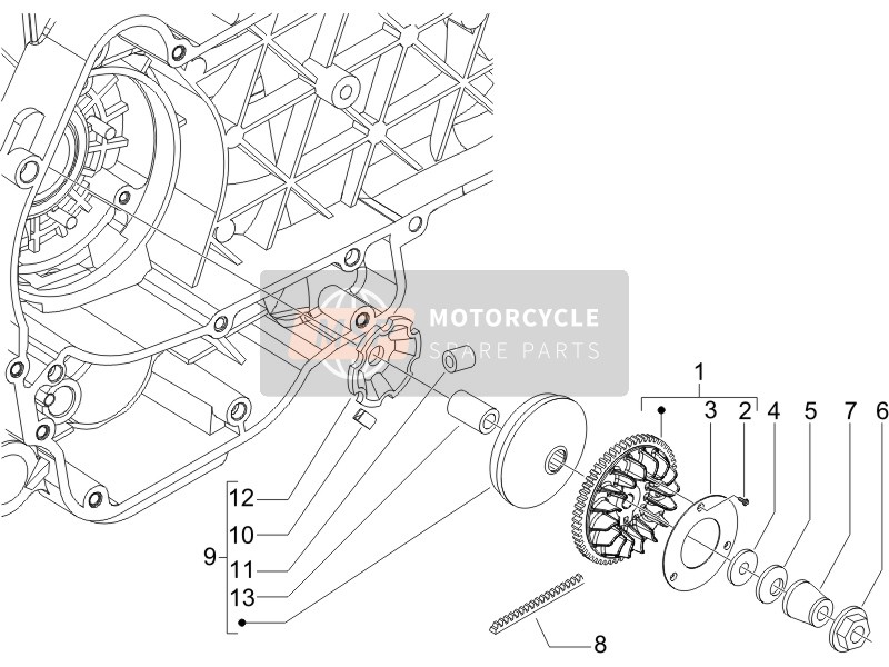 Gilera NEXUS 125 E3 2007 Polea impulsora para un 2007 Gilera NEXUS 125 E3