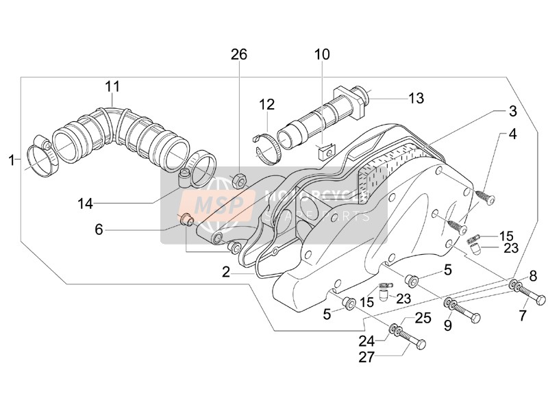 845996, Air Cleaner/vehicle Sleeve, Piaggio, 1