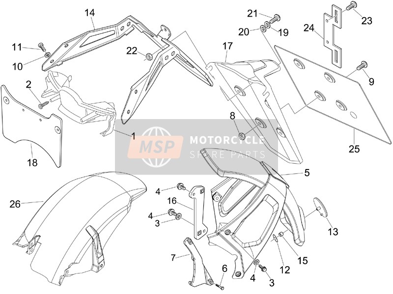 654840, Number Plate Holder, Piaggio, 2