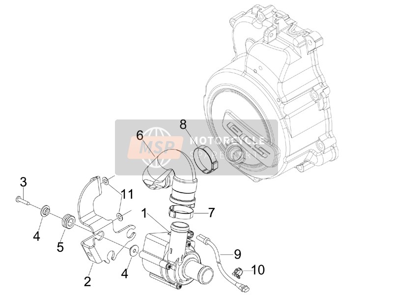 Gilera NEXUS 125 ie E3 2008 Koeler pomp voor een 2008 Gilera NEXUS 125 ie E3