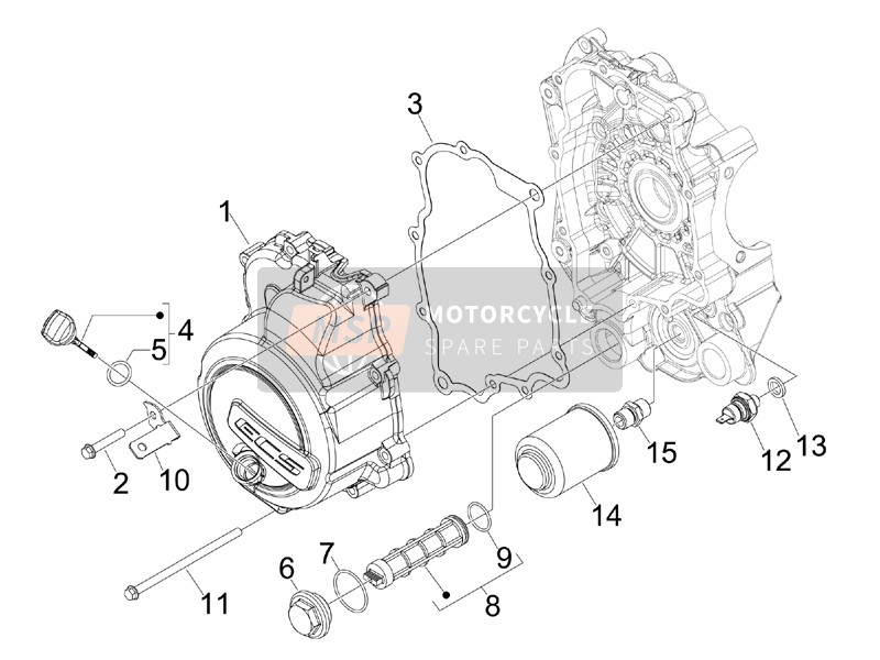 Gilera NEXUS 125 ie E3 2008 Vliegwielmagneten Afdekking - Oliefilter voor een 2008 Gilera NEXUS 125 ie E3