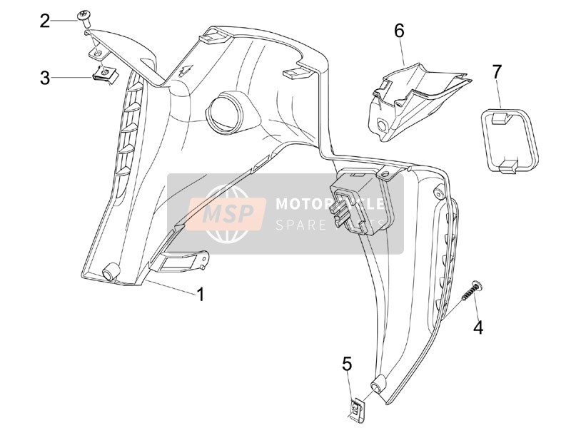 Gilera NEXUS 125 ie E3 2008 Guante delantero-Caja - Rodilla-Panel de guardia para un 2008 Gilera NEXUS 125 ie E3