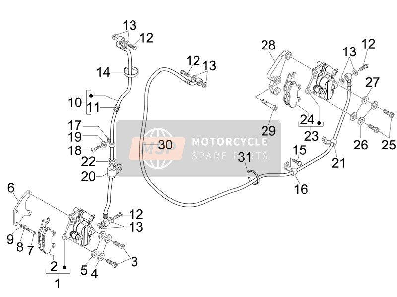 975693, Break Pipes, Piaggio, 0