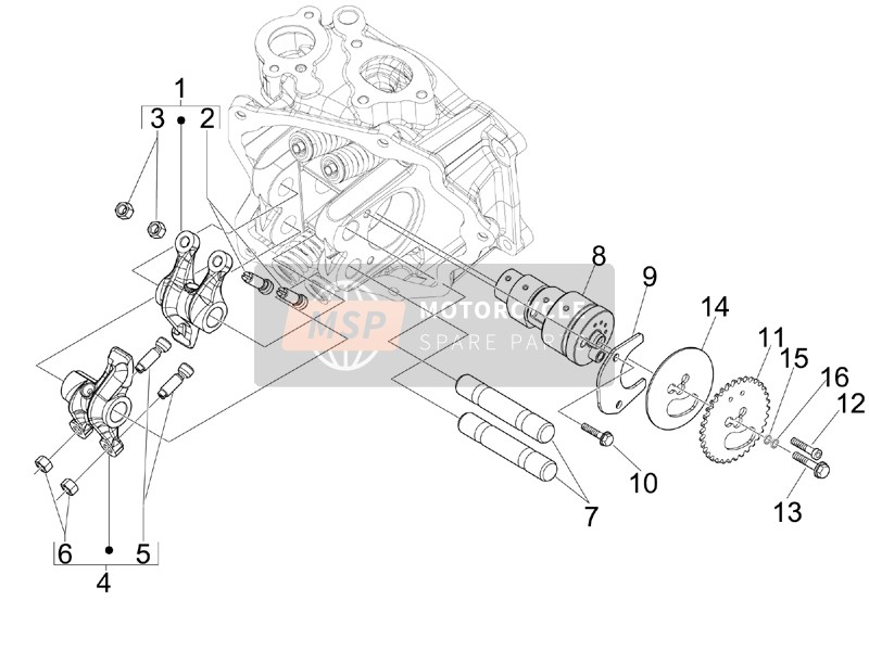 Gilera NEXUS 125 ie E3 2009 Unità di supporto per leve oscillanti per un 2009 Gilera NEXUS 125 ie E3