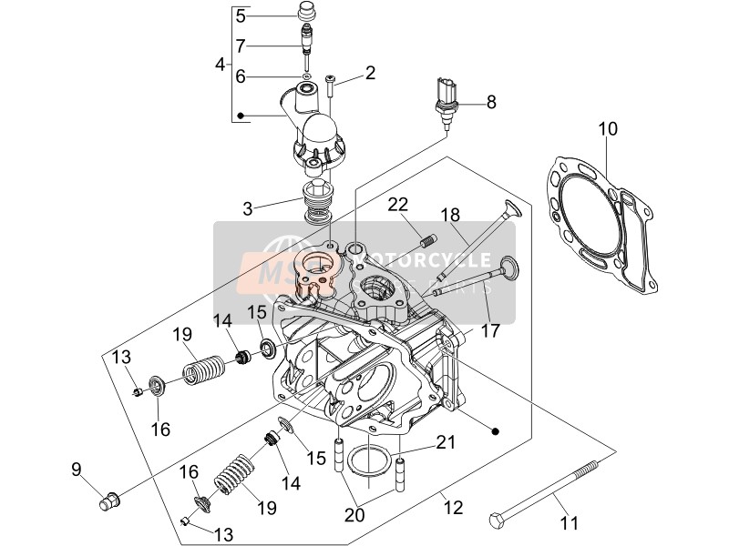 Gilera NEXUS 250 E3 2007 Unité principale - Soupape pour un 2007 Gilera NEXUS 250 E3