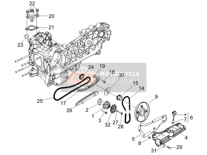 Gilera NEXUS 250 E3 2007 Oil Pump for a 2007 Gilera NEXUS 250 E3