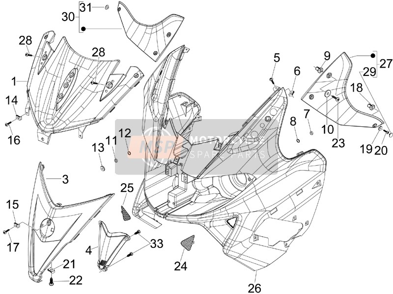 624369, Lower Front Frame, Piaggio, 1