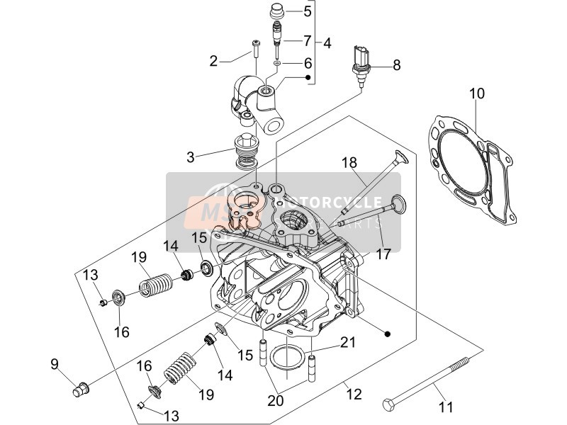 Gilera NEXUS 250 E3 (UK) 2006 Head Unit - Valve for a 2006 Gilera NEXUS 250 E3 (UK)