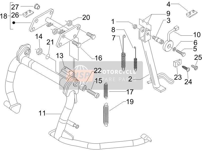 Gilera NEXUS 250 E3 (UK) 2006 Stand/s for a 2006 Gilera NEXUS 250 E3 (UK)