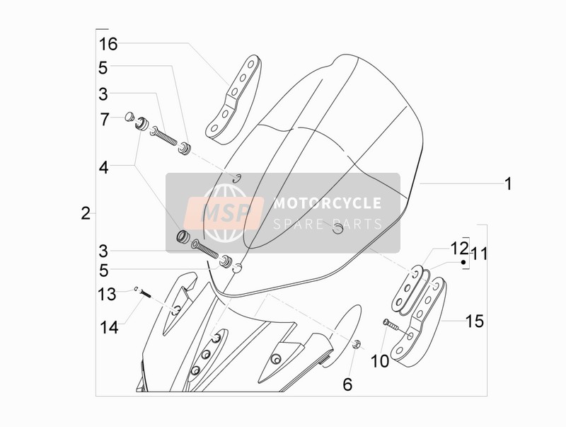 Gilera NEXUS 250 E3 (UK) 2006 Windschild - Glas für ein 2006 Gilera NEXUS 250 E3 (UK)