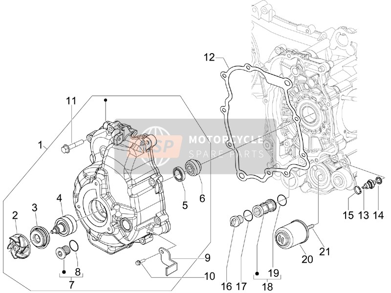 Gilera NEXUS 300 ie E3 2008 Schwungrad Magnetzünder Abdeckung - Ölfilter für ein 2008 Gilera NEXUS 300 ie E3