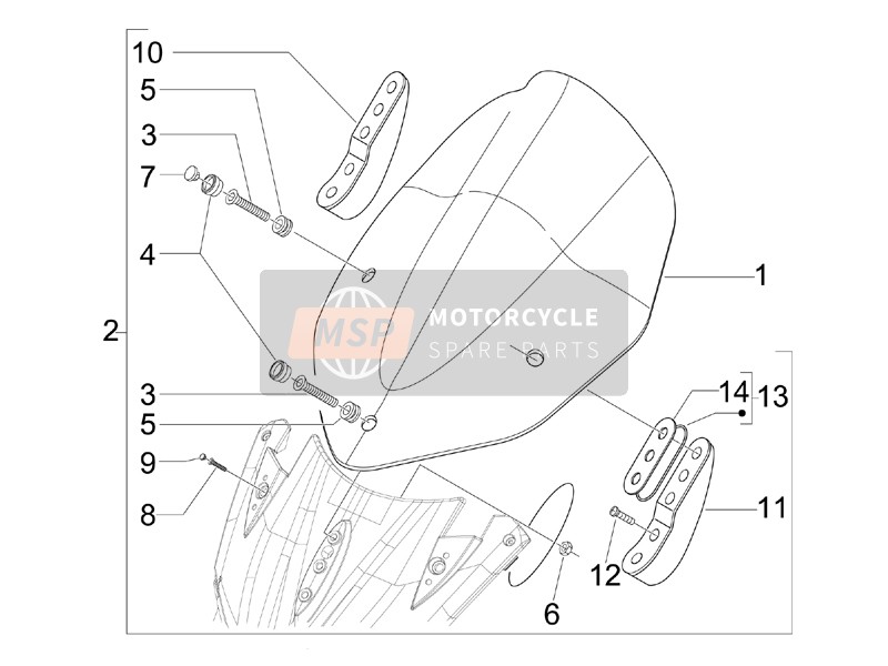 Gilera NEXUS 300 ie E3 2009 Windshield - Glass for a 2009 Gilera NEXUS 300 ie E3