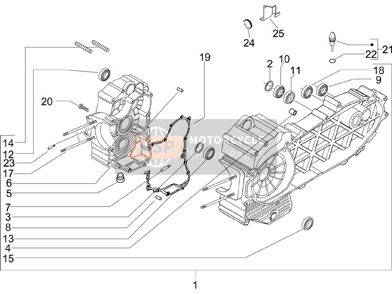 Gilera NEXUS 500 E3 2008 Carter per un 2008 Gilera NEXUS 500 E3