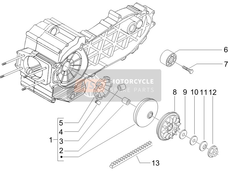 Gilera NEXUS 500 E3 2008 Antriebsriemenscheibe für ein 2008 Gilera NEXUS 500 E3