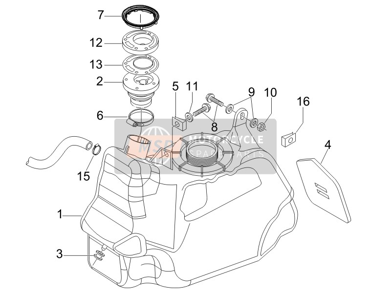 Gilera NEXUS 500 E3 2007 Serbatoio di carburante per un 2007 Gilera NEXUS 500 E3