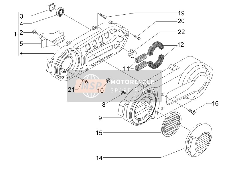 Gilera NEXUS 500 E3 2010 Crankcase Cover - Crankcase Cooling for a 2010 Gilera NEXUS 500 E3