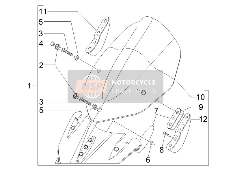 975760000G6, Kit Wind Shield Assy, Piaggio, 0