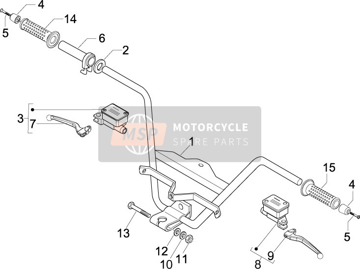 Gilera NEXUS 500 E3 2010 Manubrio - Maestro cil. per un 2010 Gilera NEXUS 500 E3