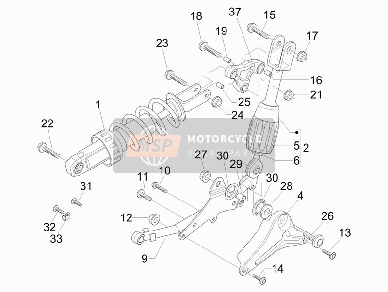 Gilera NEXUS 500 E3 2009 Suspension arrière - Amortisseur/s pour un 2009 Gilera NEXUS 500 E3