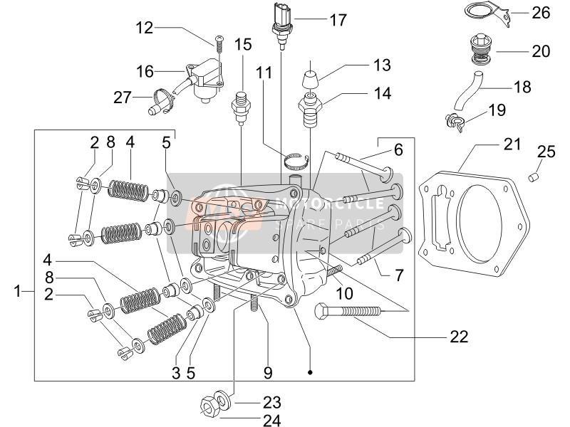 Gilera NEXUS 500 SP E3 2007 Capo unità - Valvola per un 2007 Gilera NEXUS 500 SP E3