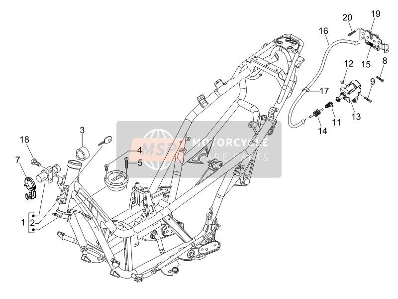 Gilera NEXUS 500 SP E3 2007 Schlösser für ein 2007 Gilera NEXUS 500 SP E3