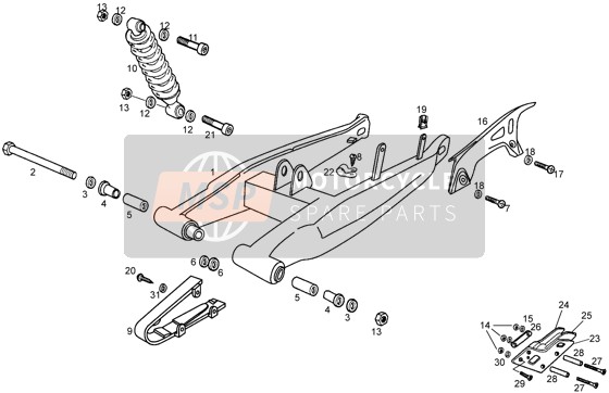 Gilera RCR 2004 Braccio oscillante-Ammortizzatore per un 2004 Gilera RCR