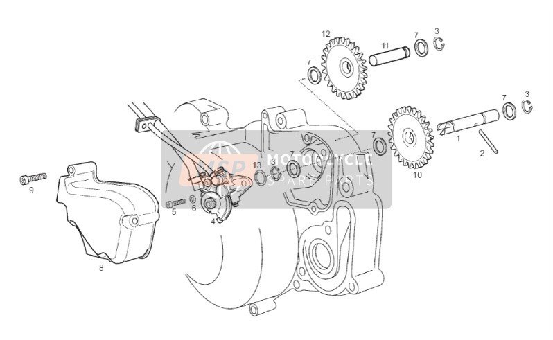 Gilera RCR 50 2013 Ölpumpe für ein 2013 Gilera RCR 50