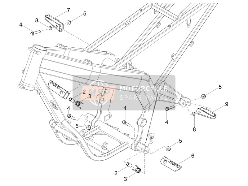 Gilera RCR 50 e4 2018 Reposapiés para un 2018 Gilera RCR 50 e4