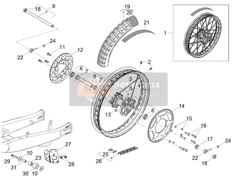 00H01308691, Rear Wheel Spoke. Long 219X3.5 mm, Piaggio, 2