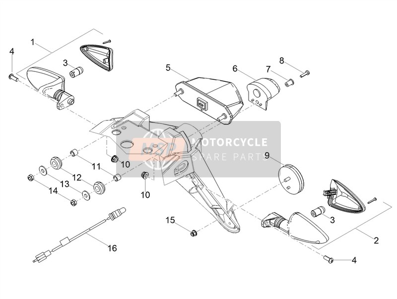 AP8127783, Rh Front/lh Rear Turn Indic., Piaggio, 1