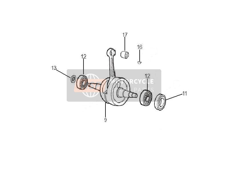 Gilera RCR 50 2006 Cigüeñal para un 2006 Gilera RCR 50