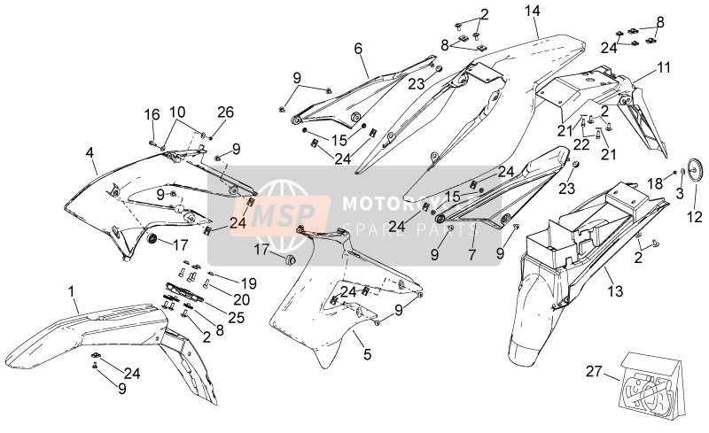 86692500W4R, R. Leitblech, Rot, Piaggio, 0