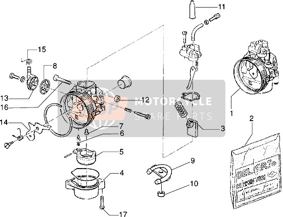 Gilera RK 50 2003 Carburatore per un 2003 Gilera RK 50